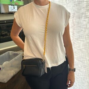 Mustard and gold strap